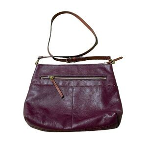 Fossil maroon color Fiona shoulder bag with multiple pockets